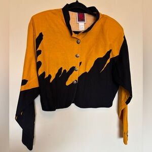 Vtg Mo Betta Western Women’s Shirt Sz L 100% Cotton Crop Colorblock Cowgirl USA